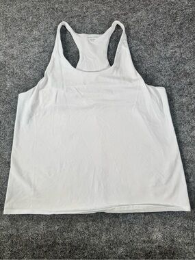 EILEEN FISHER Tank Top XL  Racerback Shelf Bra White USA